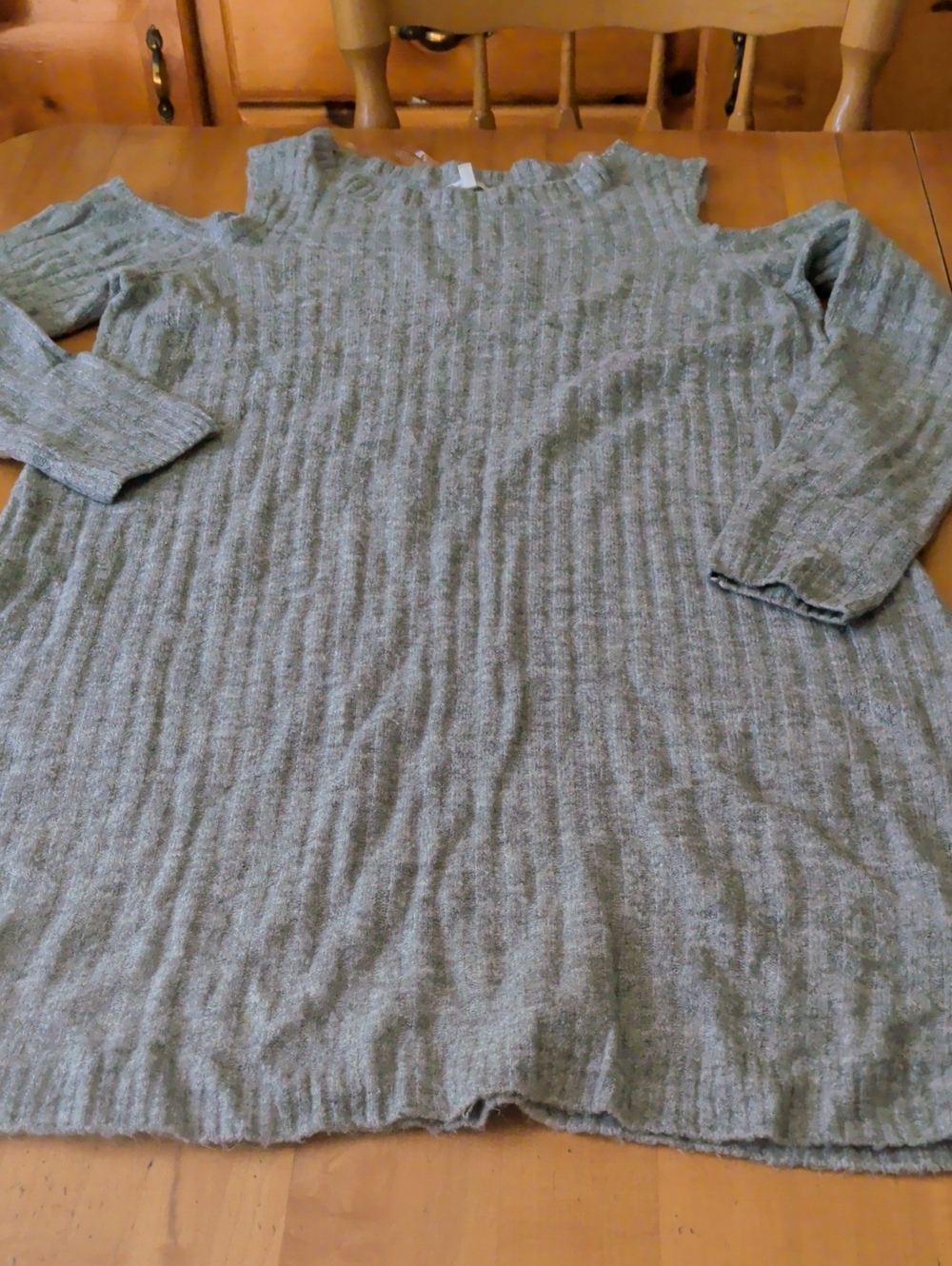 Maurices Olive Green Off-the-Shoulder Ribbed Sweater